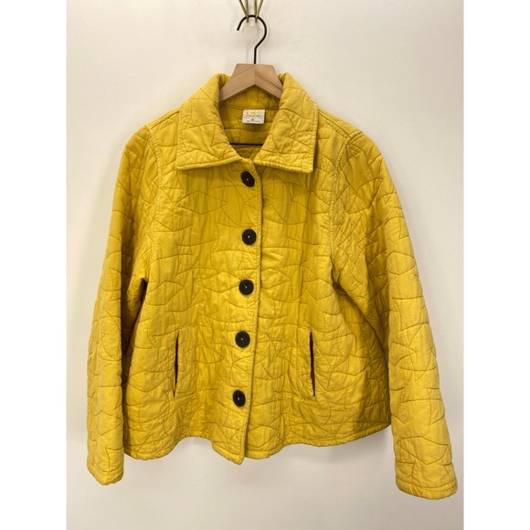 CMC by Color Me Cotton Button Down Jacket Yellow - Picture 2 of 8